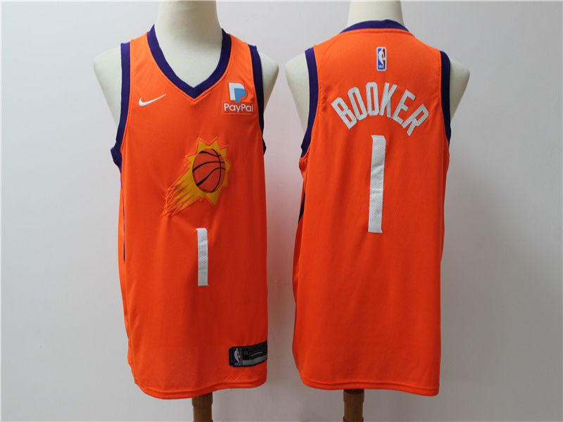 Men Phoenix Suns #1 Booker Orange Game Nike NBA Jerseys